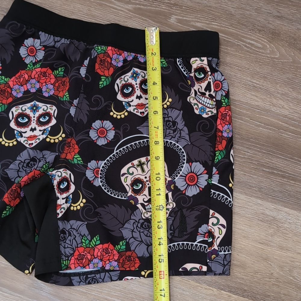 Tachuntfish THF Athletic Shorts Dia De Los Muertos Skull Pattern Men’s M - Picture 7 of 10
